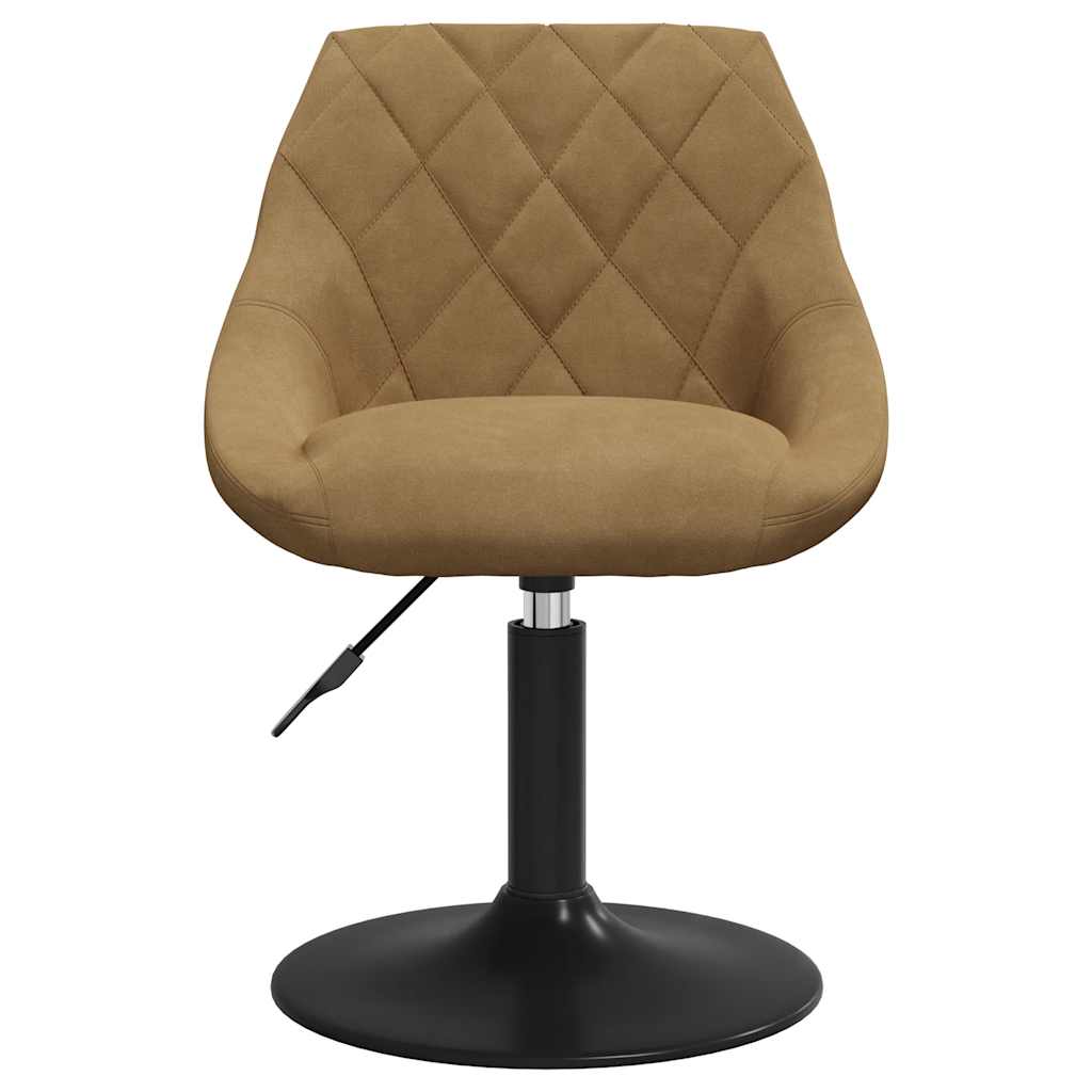 Chaises pivotantes à manger lot de 6 marron velours - XIOS