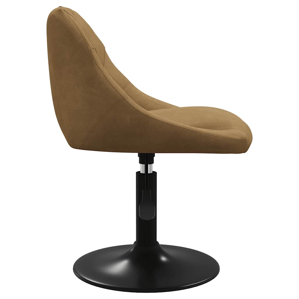 Chaises pivotantes à manger lot de 6 marron velours - XIOS