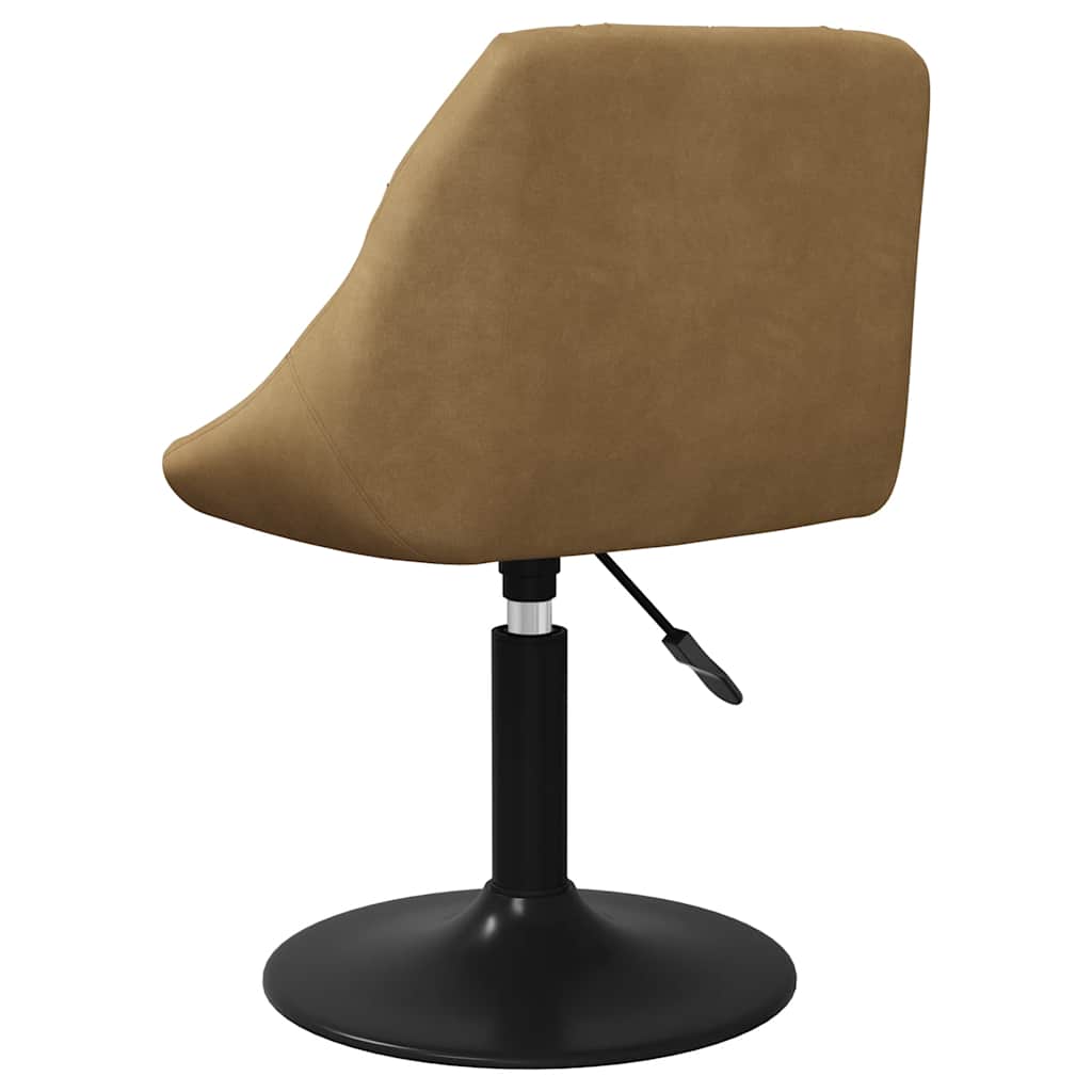 Chaises pivotantes à manger lot de 6 marron velours - XIOS