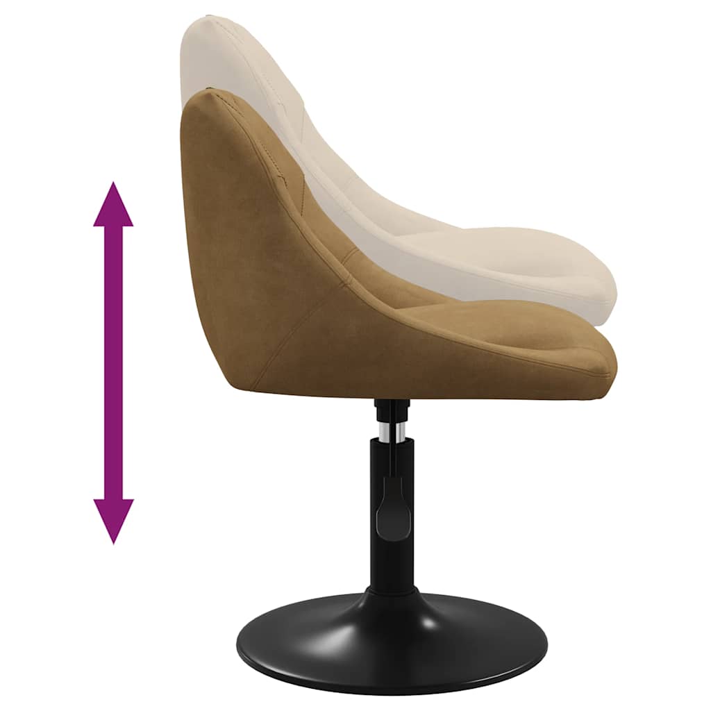 Chaises pivotantes à manger lot de 6 marron velours - XIOS