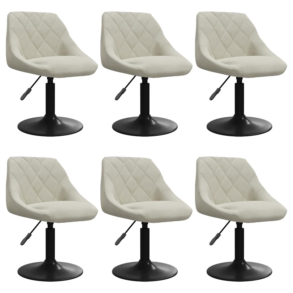 Chaises pivotantes à manger lot de 6 crème velours - XIOS