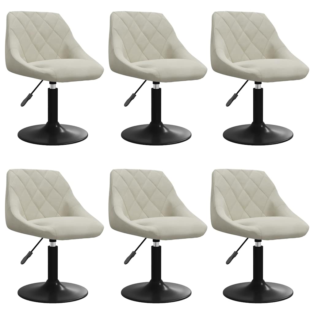 Chaises pivotantes à manger lot de 6 crème velours - XIOS
