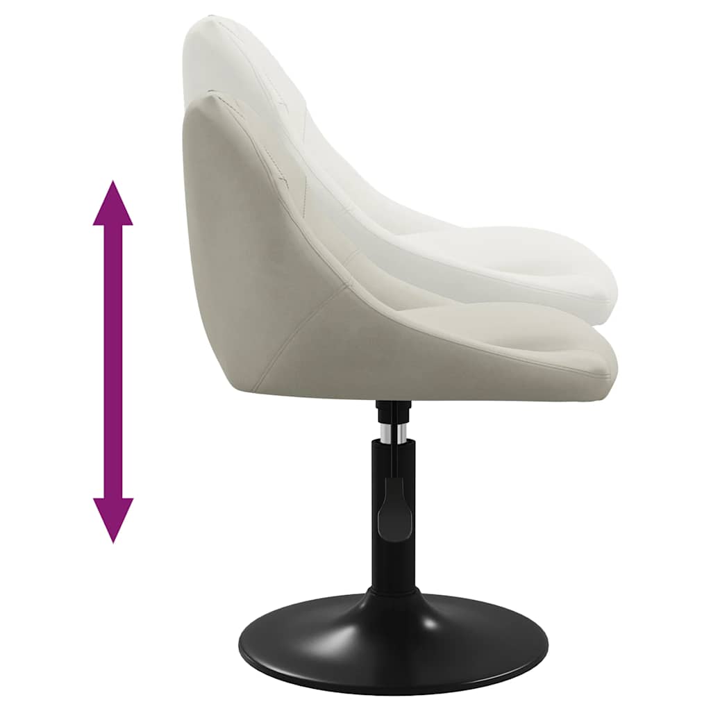 Chaises pivotantes à manger lot de 6 crème velours - XIOS