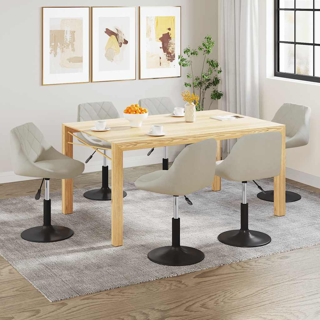 Chaises pivotantes à manger lot de 6 crème velours - XIOS