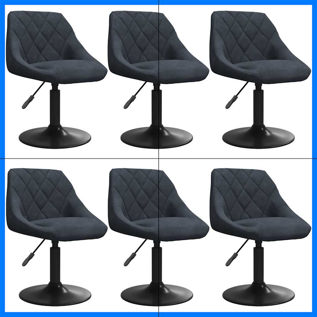 Chaises pivotantes à manger lot de 6 gris foncé velours - XIOS