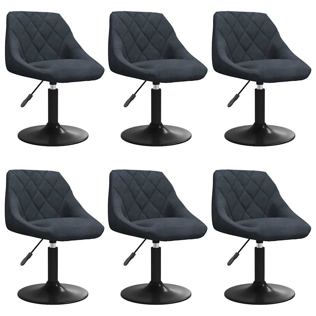 Chaises pivotantes à manger lot de 6 gris foncé velours - XIOS
