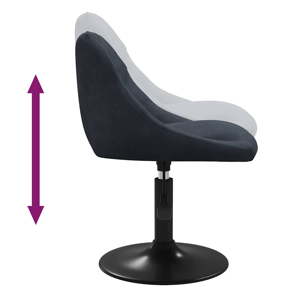 Chaises pivotantes à manger lot de 6 gris foncé velours - XIOS