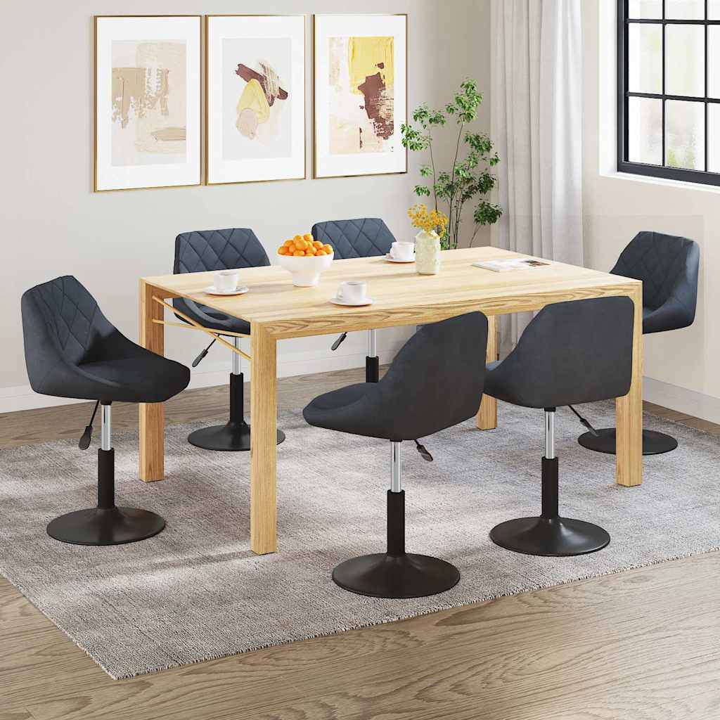 Chaises pivotantes à manger lot de 6 gris foncé velours - XIOS