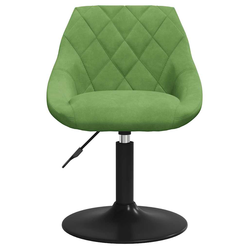 Chaises pivotantes à manger lot de 6 vert clair velours - XIOS