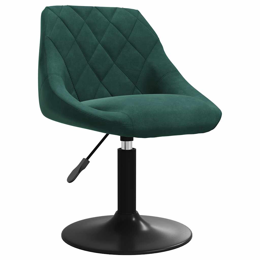 Chaises pivotantes à manger lot de 6 vert foncé velours - XIOS