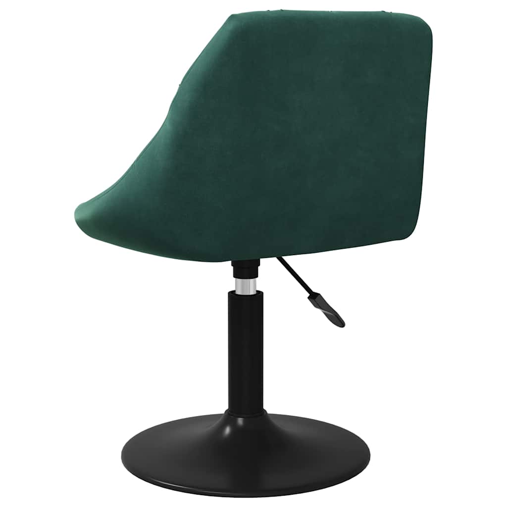 Chaises pivotantes à manger lot de 6 vert foncé velours - XIOS