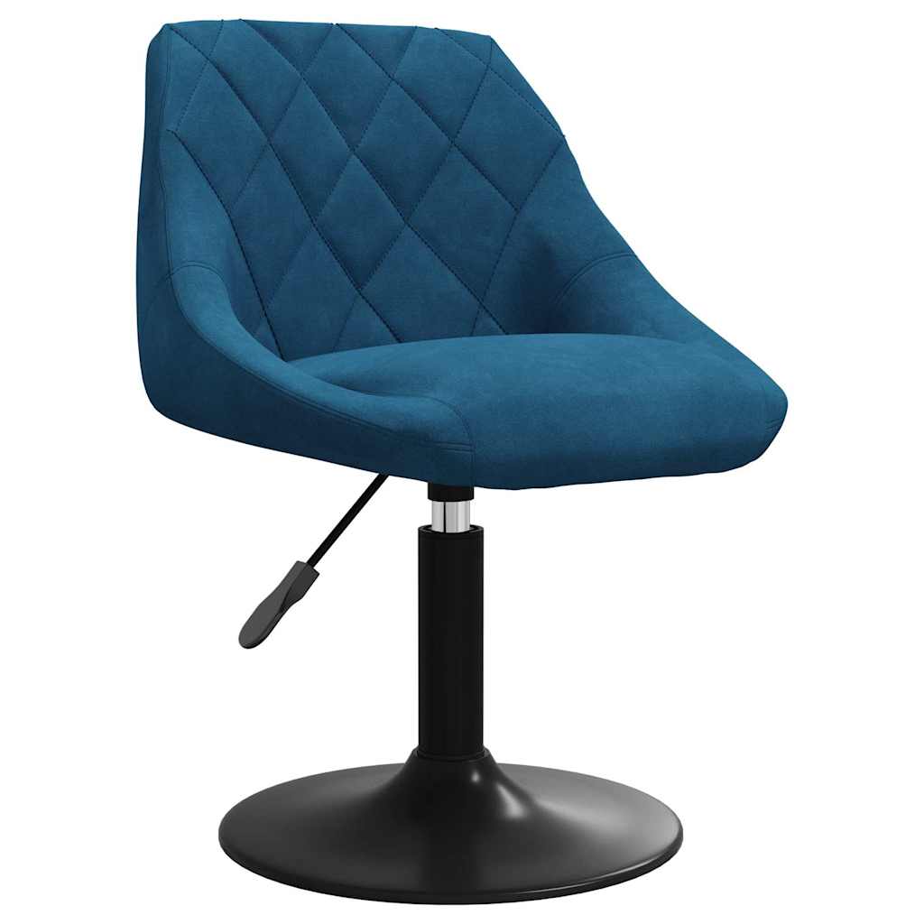 Chaises pivotantes à manger lot de 6 bleu velours - XIOS