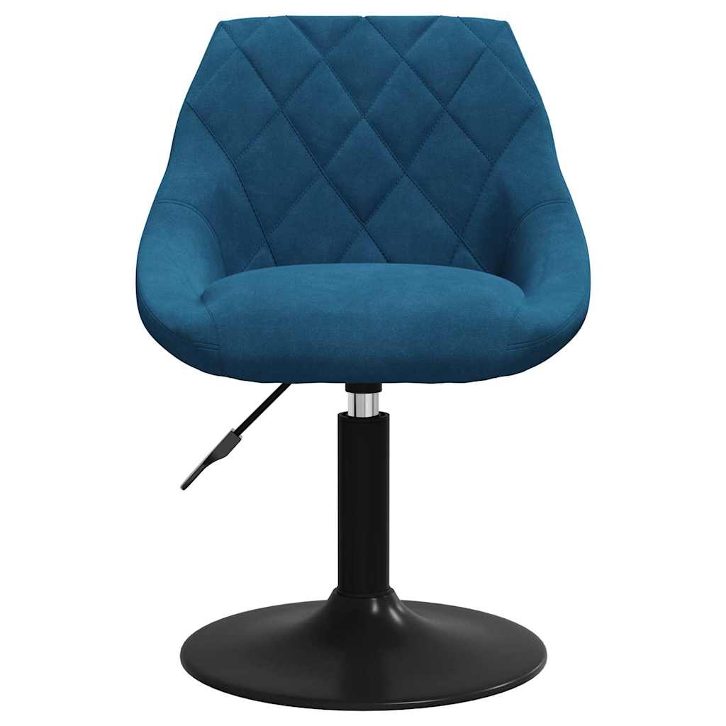Chaises pivotantes à manger lot de 6 bleu velours - XIOS