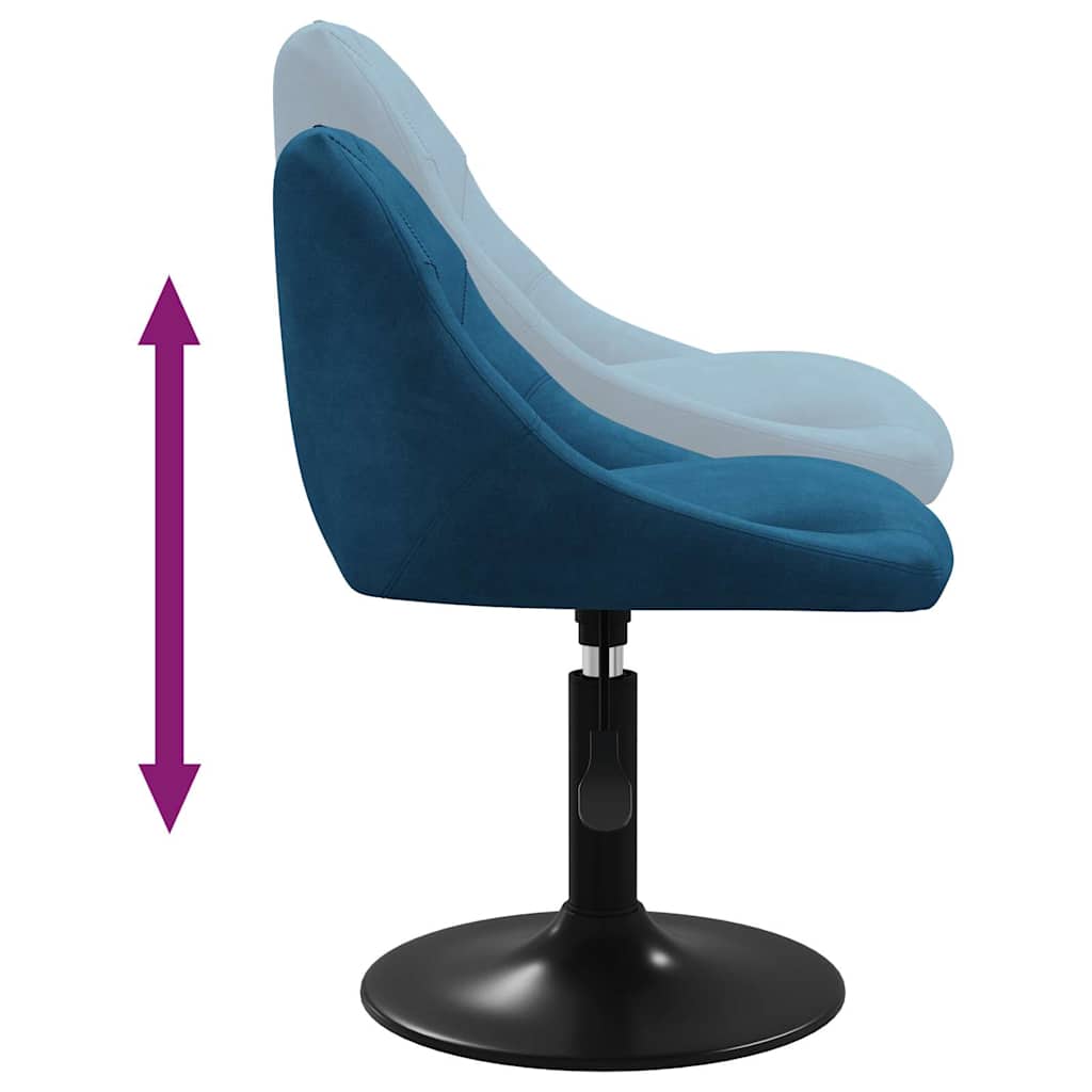 Chaises pivotantes à manger lot de 6 bleu velours - XIOS