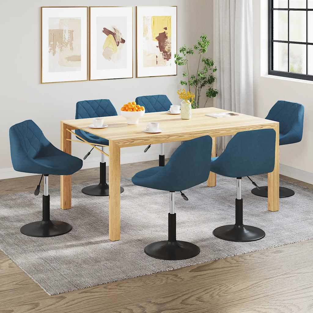Chaises pivotantes à manger lot de 6 bleu velours - XIOS