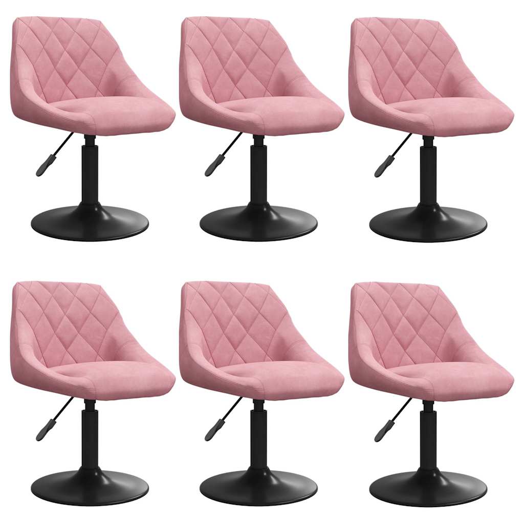 Chaises pivotantes à manger lot de 6 rose velours - XIOS