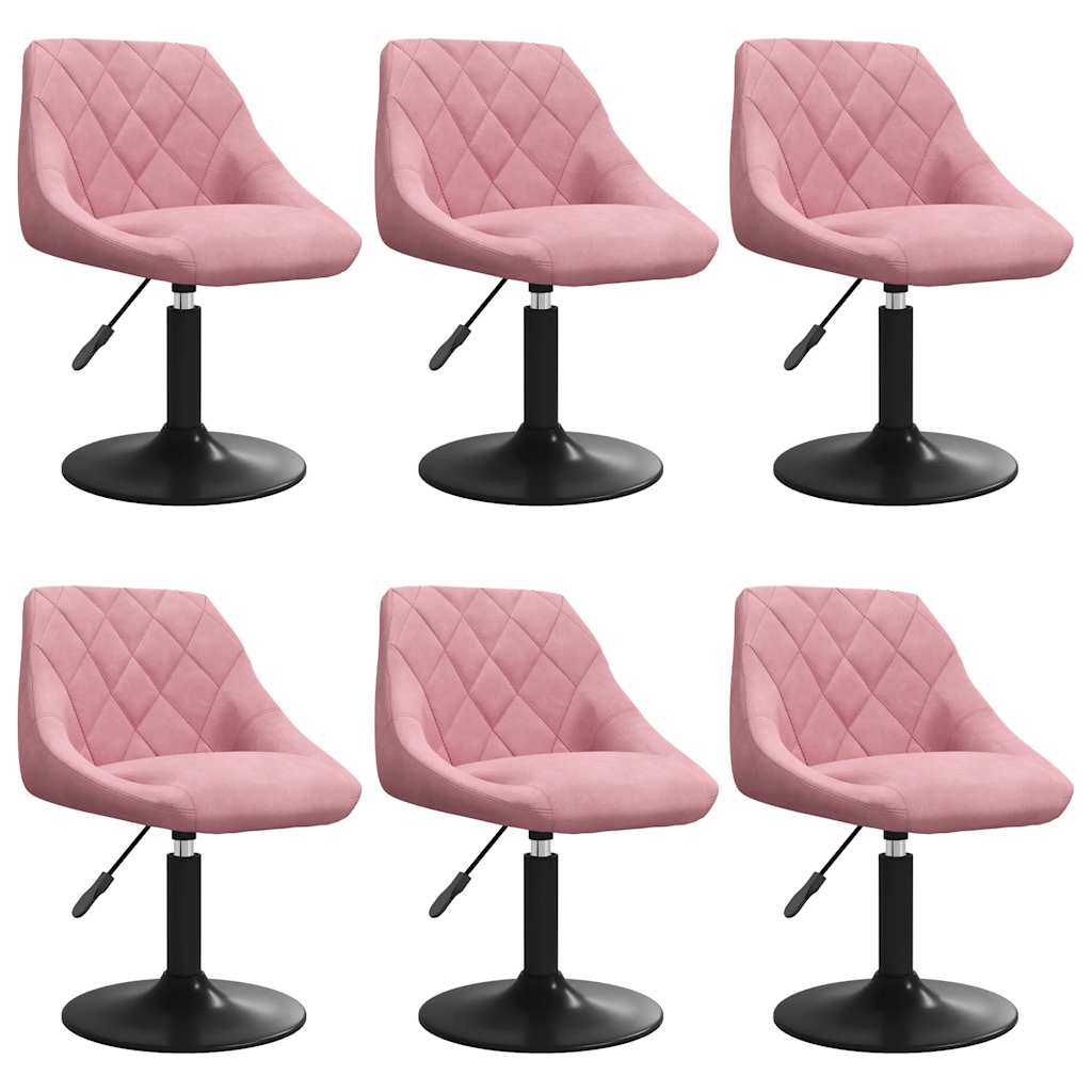Chaises pivotantes à manger lot de 6 rose velours - XIOS