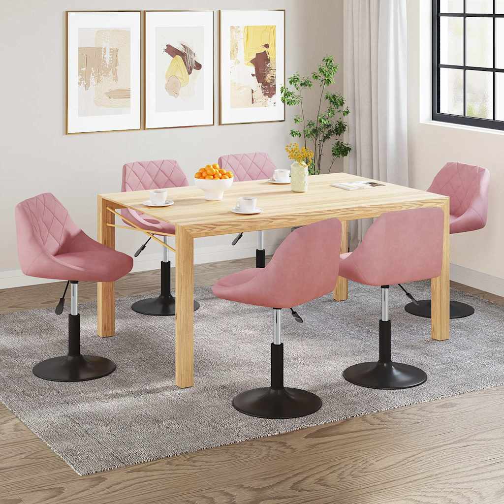 Chaises pivotantes à manger lot de 6 rose velours - XIOS