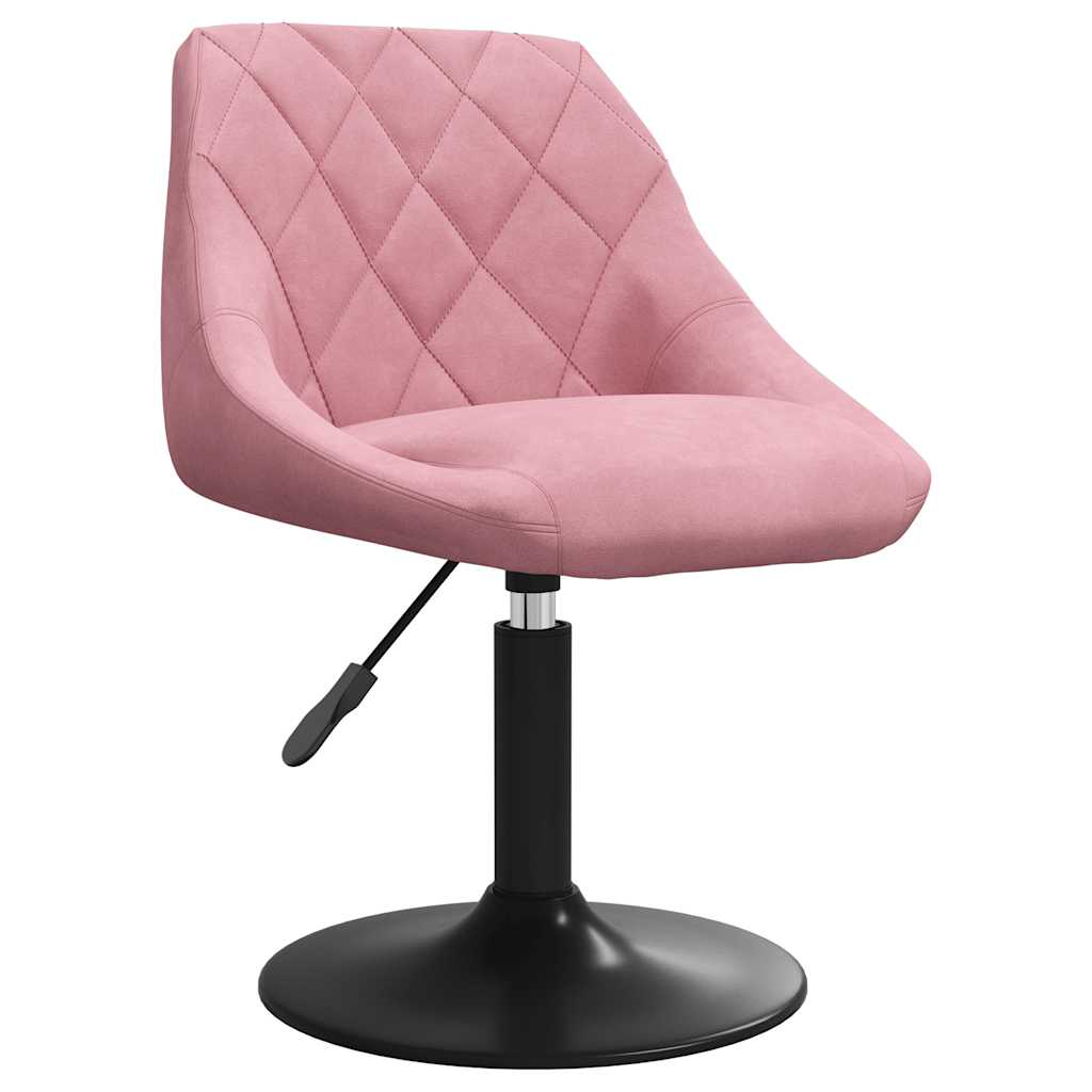 Chaises pivotantes à manger lot de 6 rose velours - XIOS