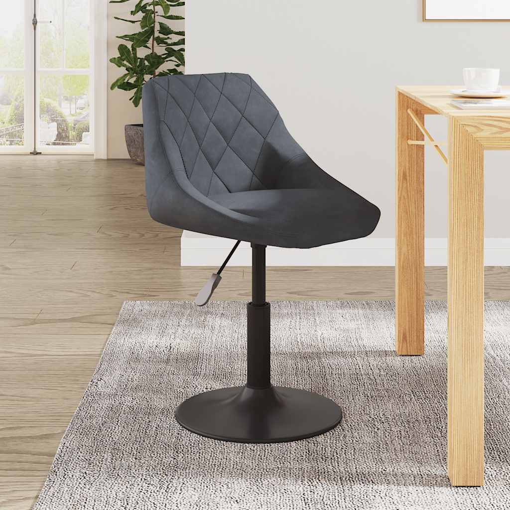 Chaise de salle à manger Gris foncé Velours - XIOS