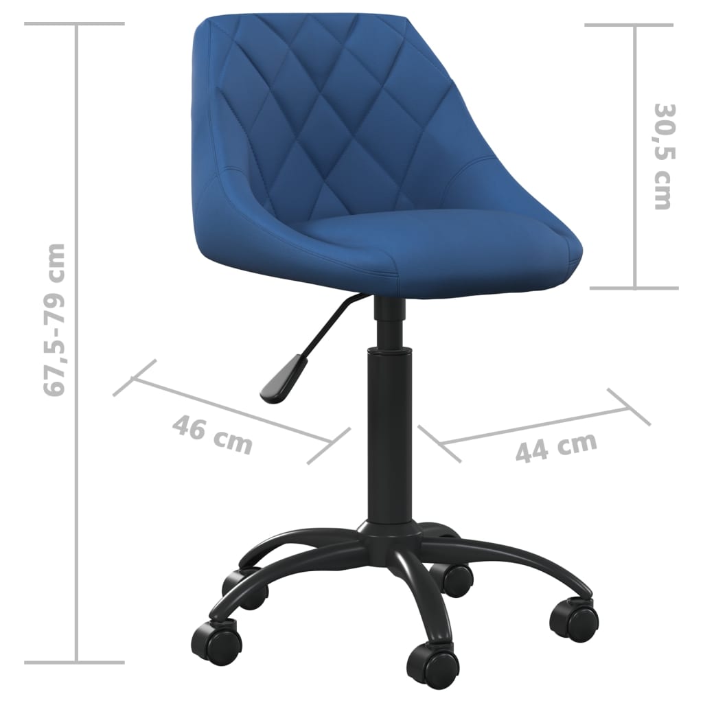 Chaise de bureau Bleu Velours - XIOS