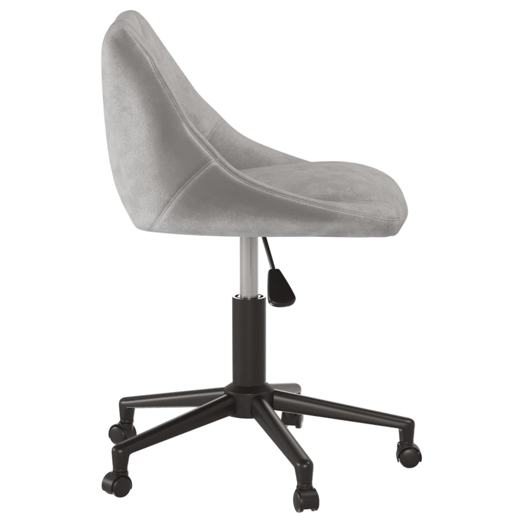 Chaise pivotante de salle à manger Gris clair Velours - XIOS