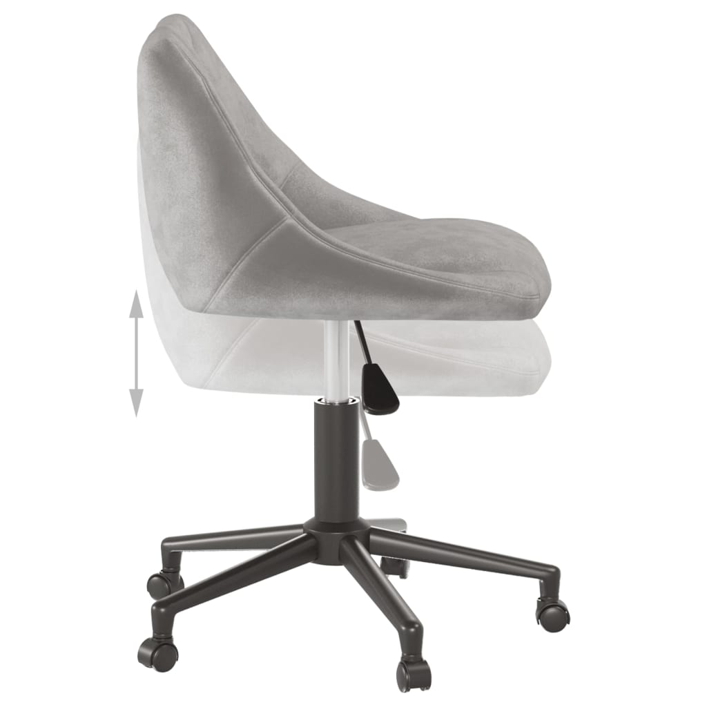 Chaise pivotante de salle à manger Gris clair Velours - XIOS