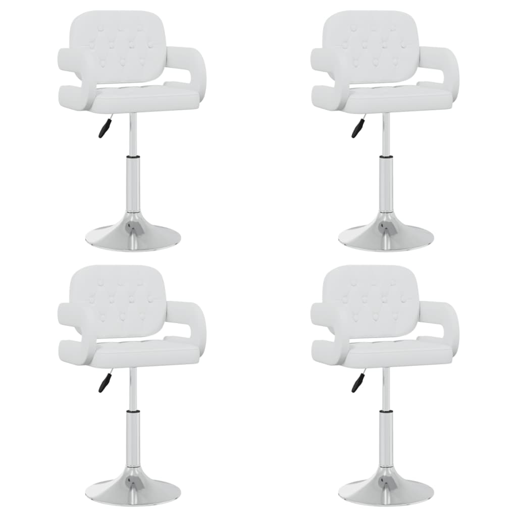 Chaises pivotantes à manger lot de 4 Blanc Similicuir - XIOS