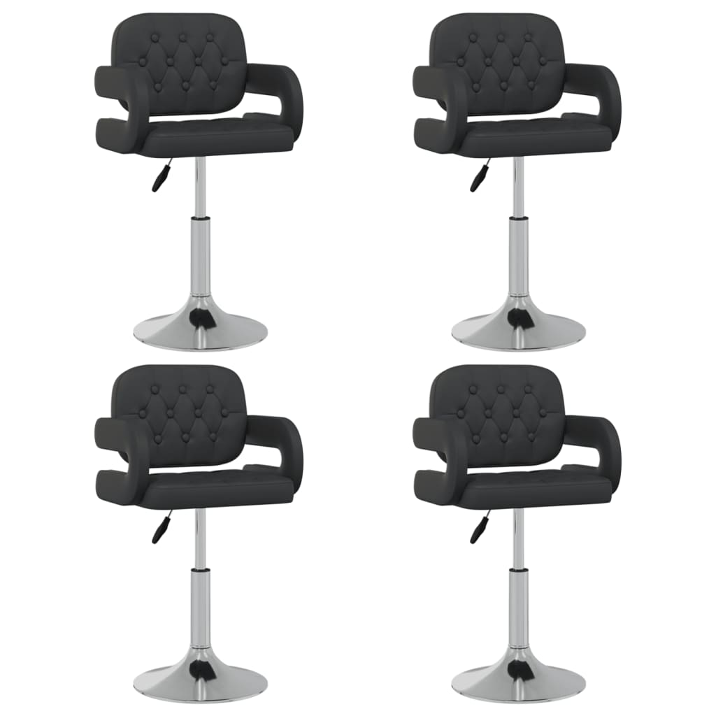 Chaises pivotantes à manger lot de 4 Noir Similicuir - XIOS