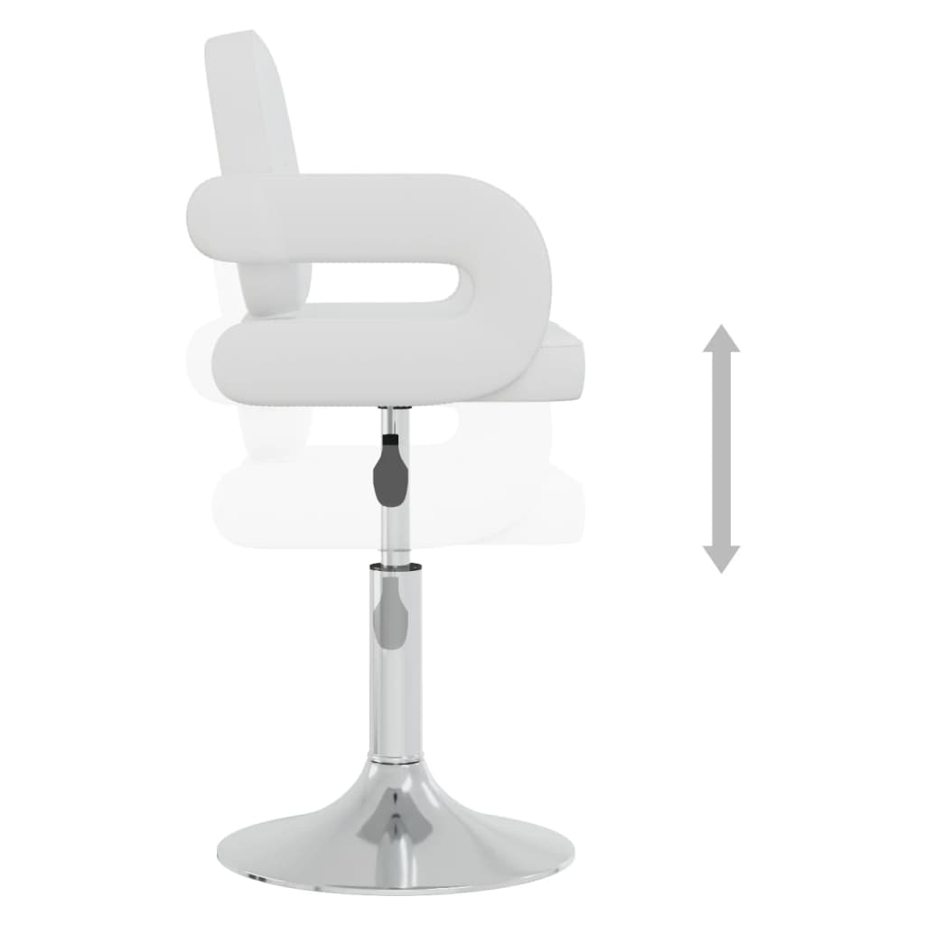 Chaises pivotantes à manger lot de 6 blanc similicuir - XIOS