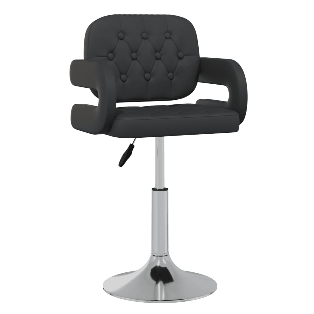 Chaises pivotantes à manger lot de 6 noir similicuir - XIOS