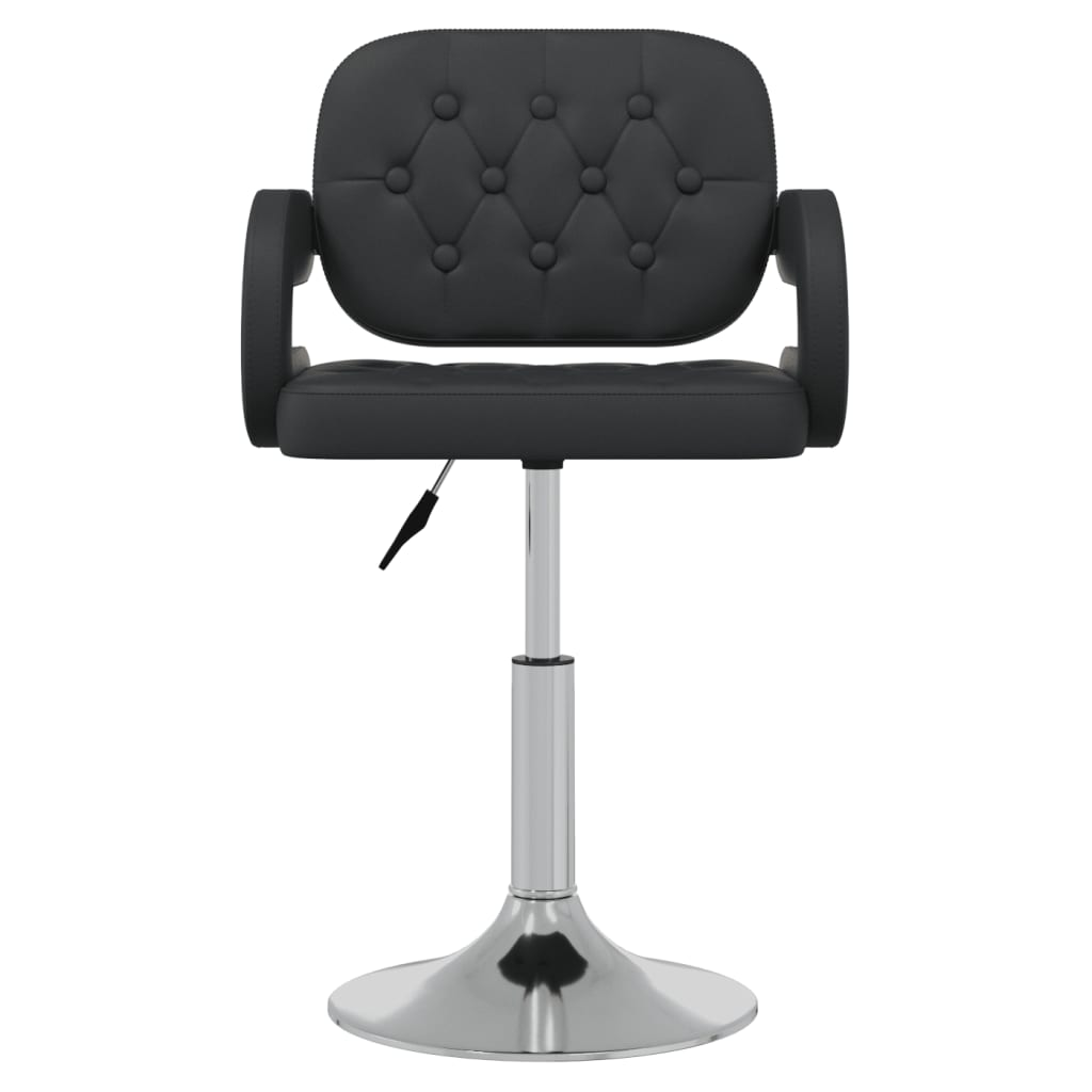 Chaises pivotantes à manger lot de 6 noir similicuir - XIOS