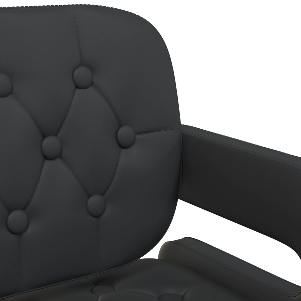 Chaises pivotantes à manger lot de 6 noir similicuir - XIOS