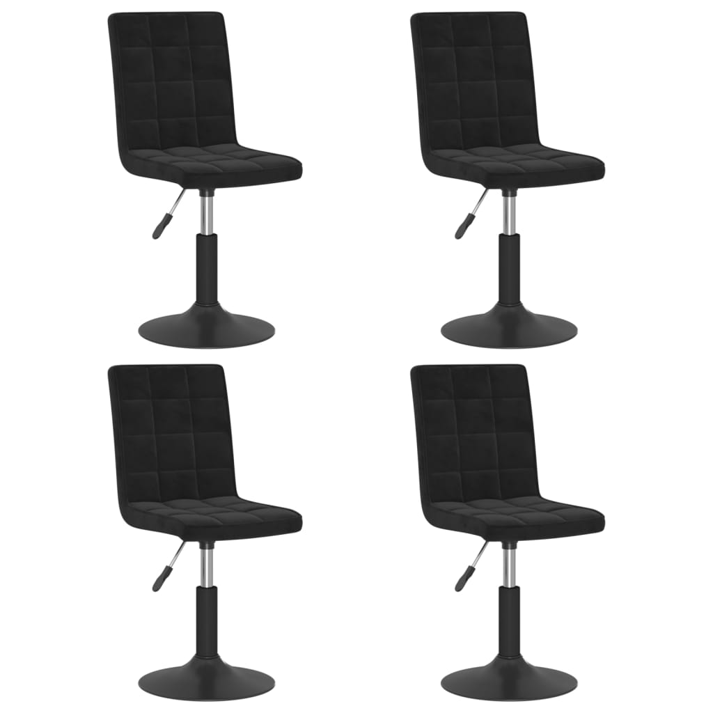 Chaises pivotantes à manger lot de 4 noir velours - XIOS