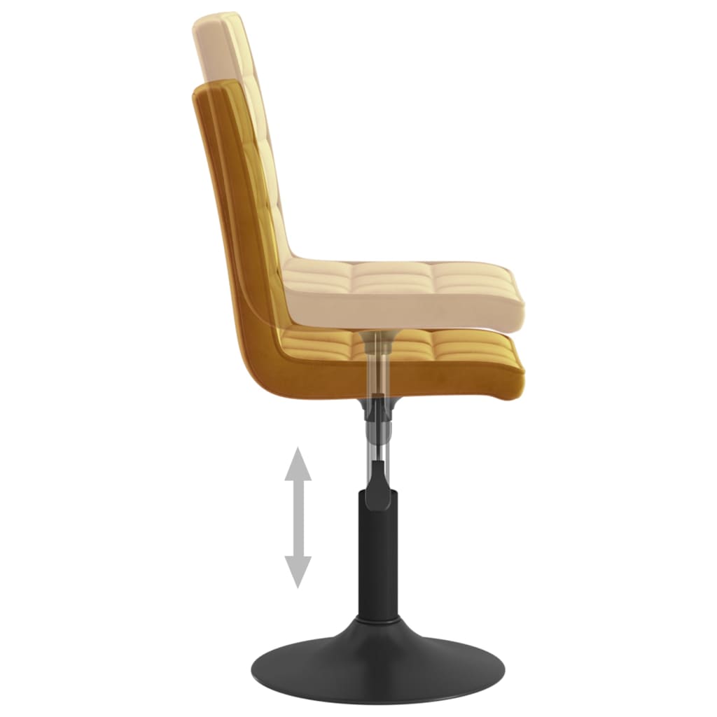 Chaises pivotantes à manger lot de 4 marron velours - XIOS