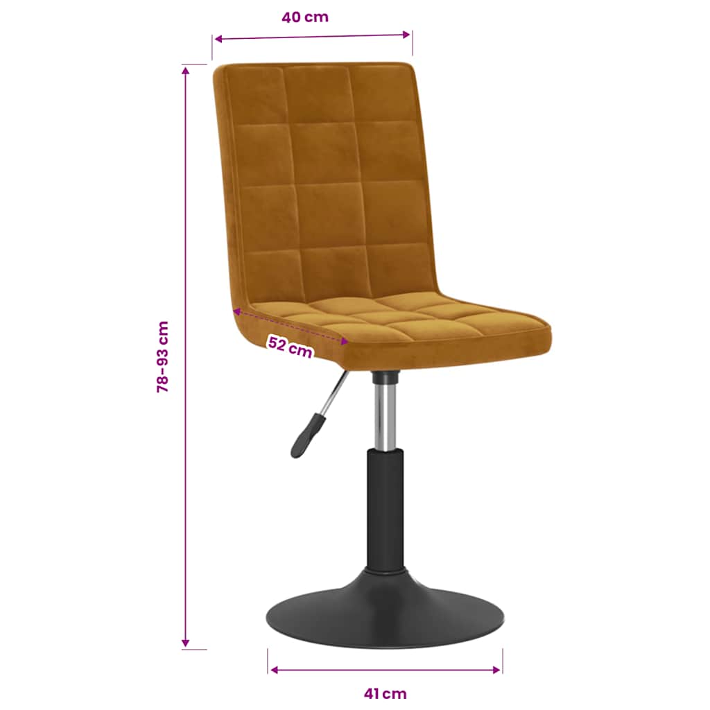 Chaises pivotantes à manger lot de 4 marron velours - XIOS