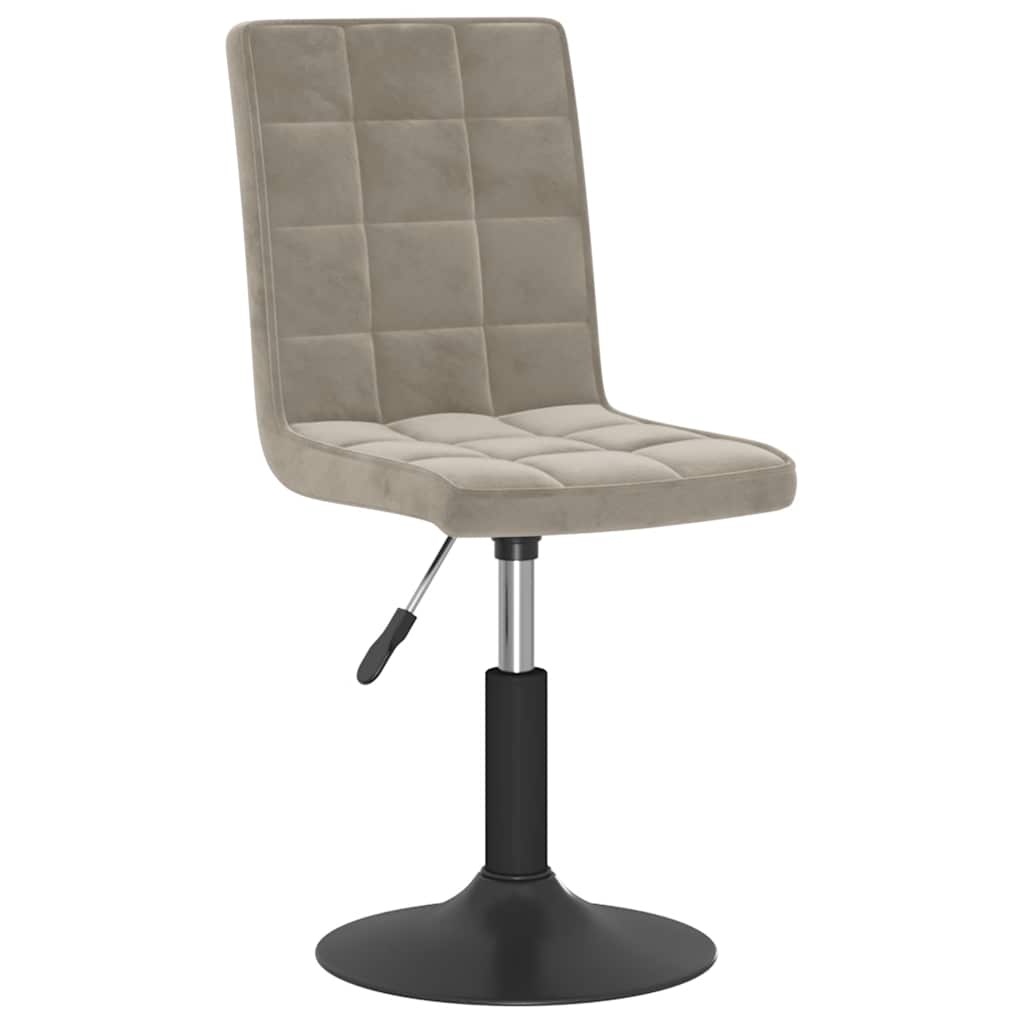 Chaises pivotantes à manger lot de 4 gris clair velours - XIOS