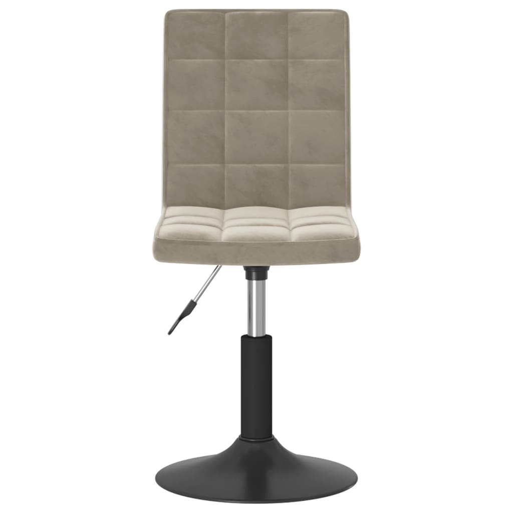 Chaises pivotantes à manger lot de 4 gris clair velours - XIOS