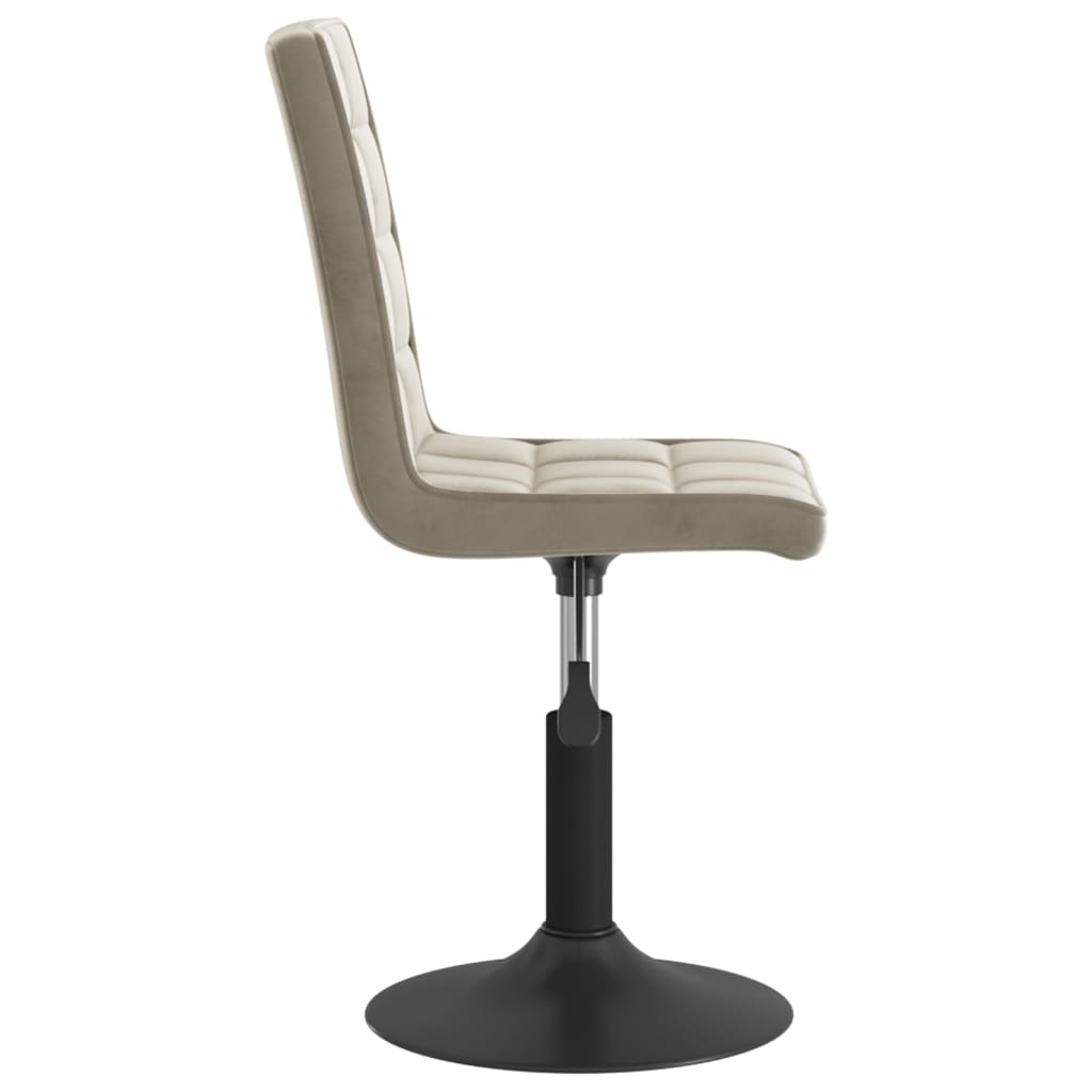 Chaises pivotantes à manger lot de 4 gris clair velours - XIOS