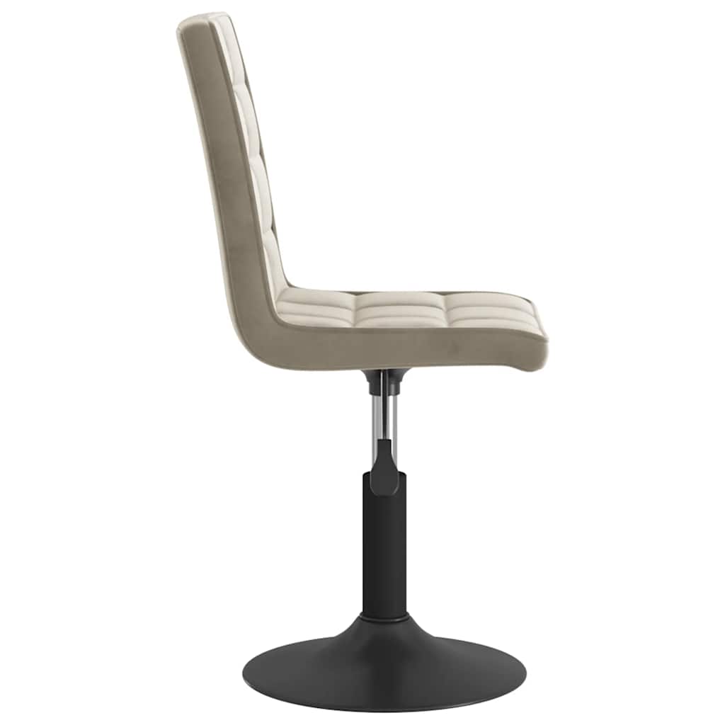 Chaises pivotantes à manger lot de 4 gris clair velours - XIOS