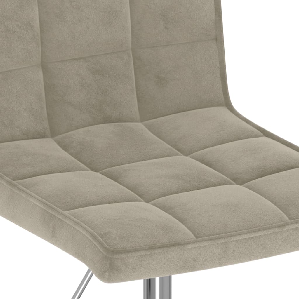 Chaises pivotantes à manger lot de 4 gris clair velours - XIOS