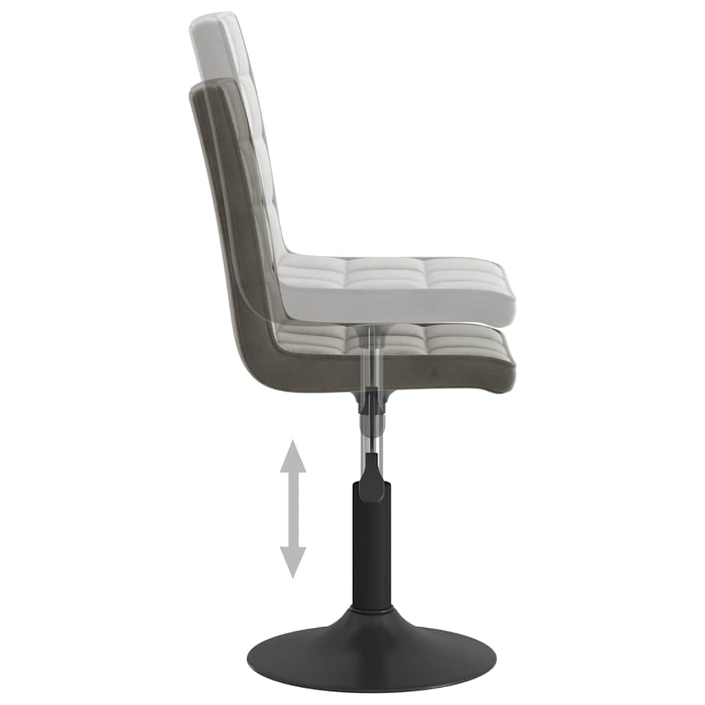 Chaises pivotantes à manger lot de 4 gris foncé velours