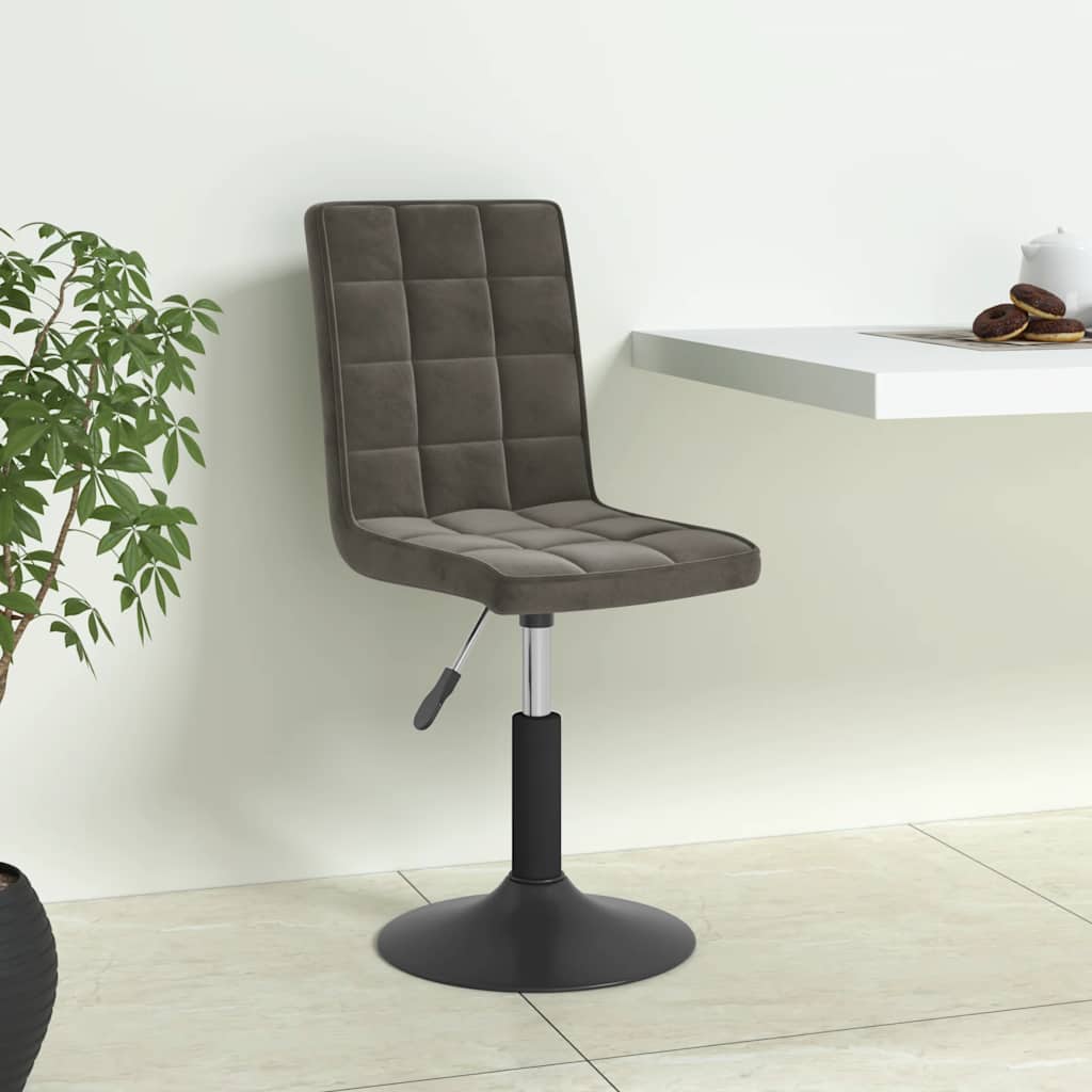 Chaises pivotantes à manger lot de 4 gris foncé velours - XIOS
