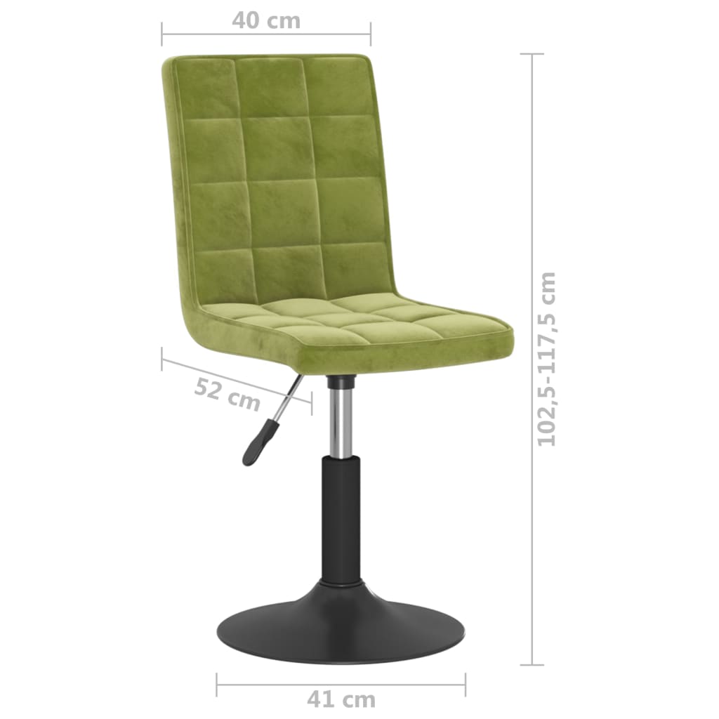 Chaises pivotantes à manger lot de 4 vert clair velours - XIOS
