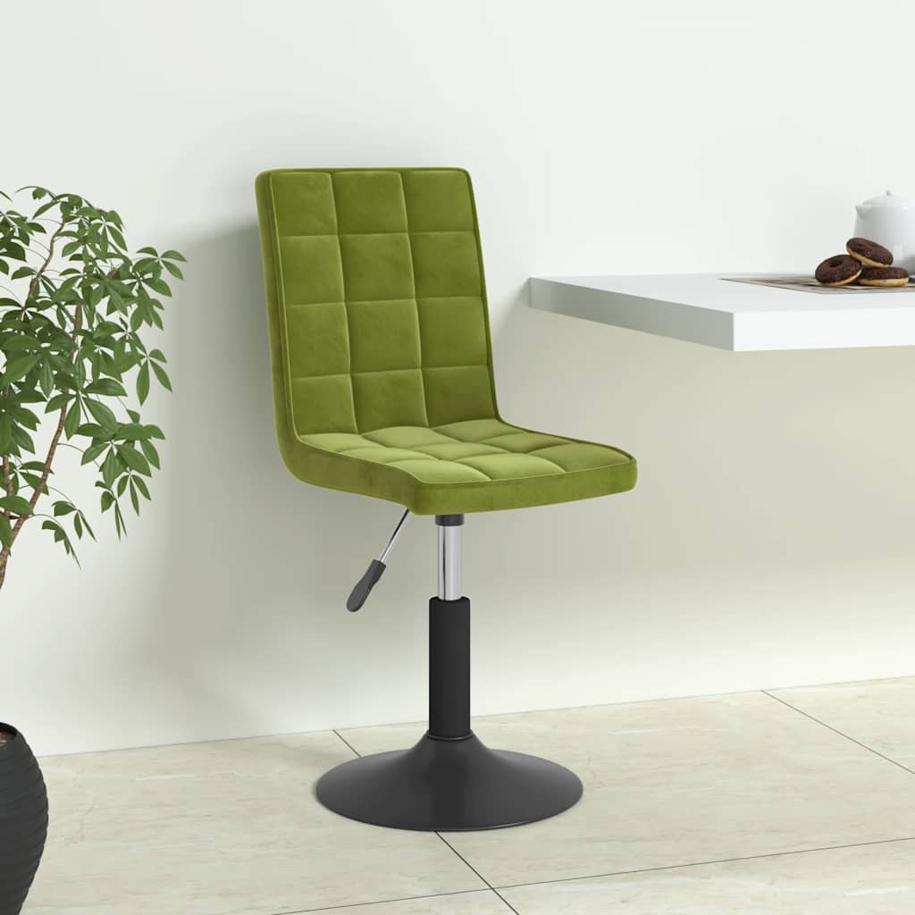 Chaises pivotantes à manger lot de 4 vert clair velours - XIOS