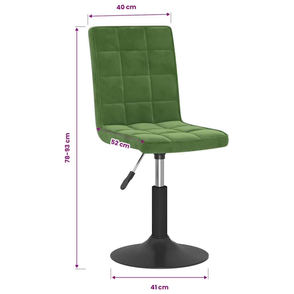 Chaises pivotantes à manger lot de 4 vert foncé velours - XIOS