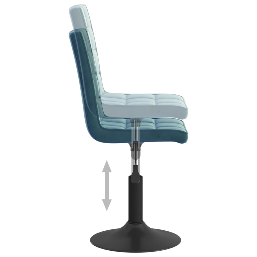 Chaises pivotantes à manger lot de 4 bleu velours - XIOS