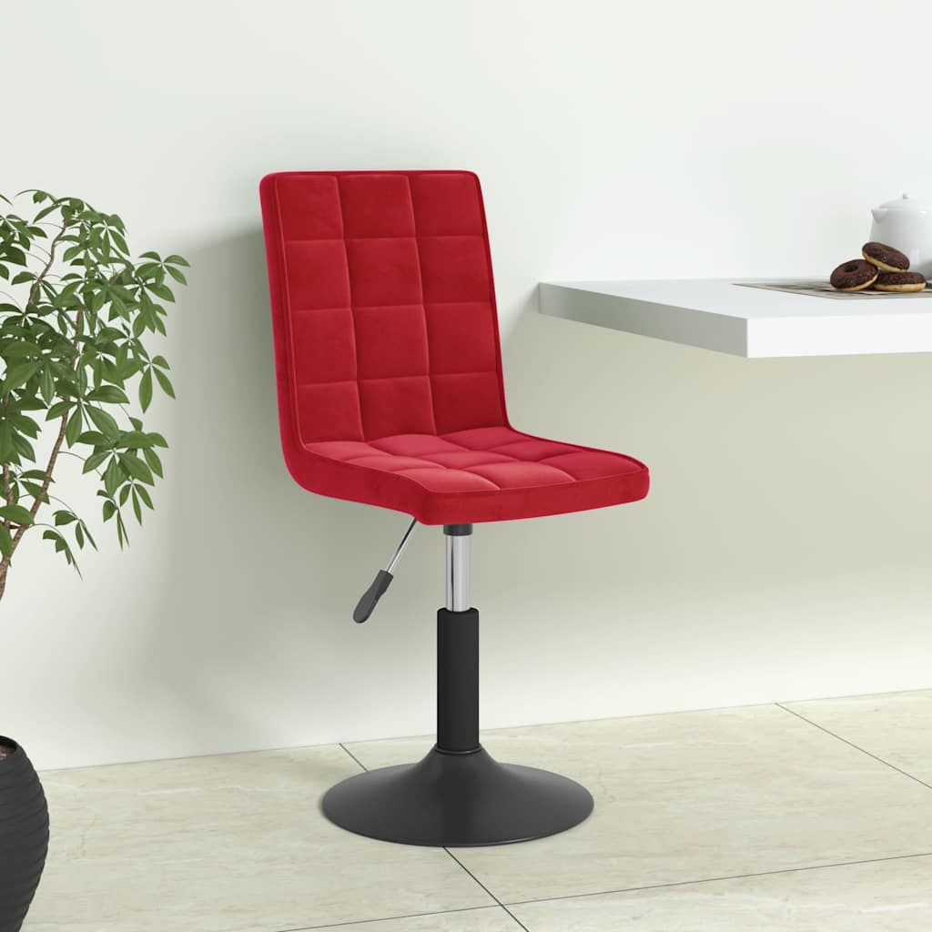 Chaises à manger pivotantes lot de 4 rouge bordeaux velours - XIOS