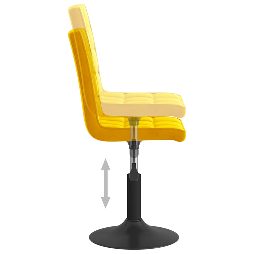 Chaises à manger pivotantes lot de 4 jaune moutarde velours - XIOS