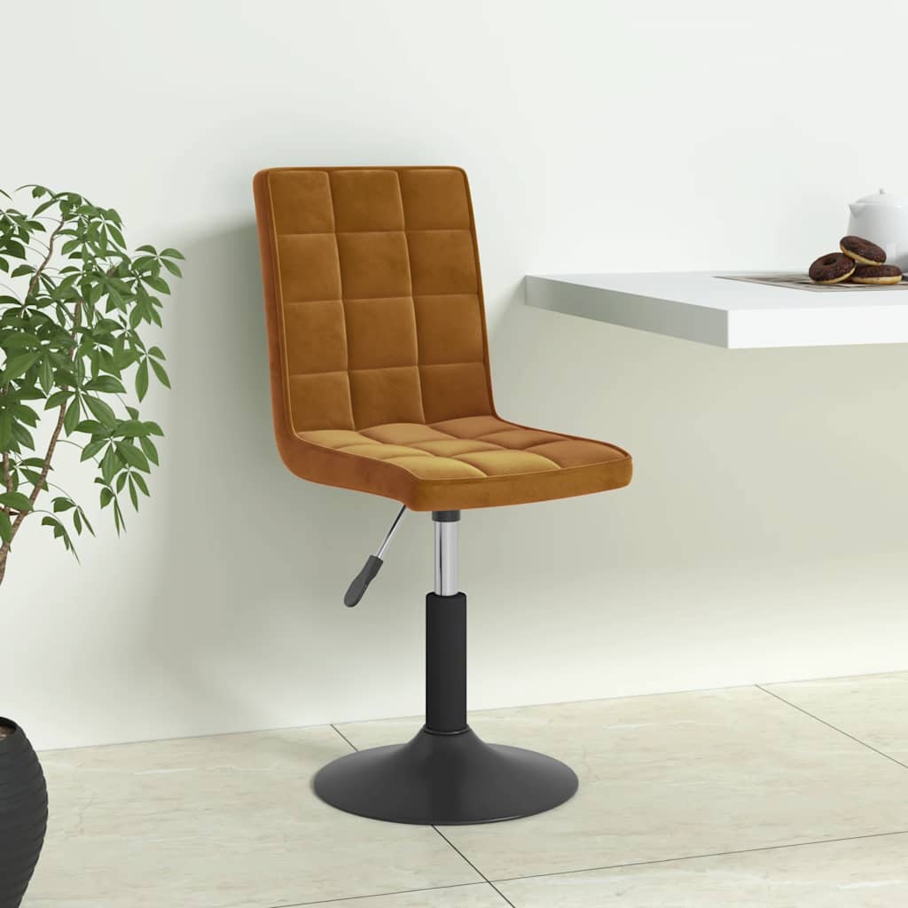 Chaises pivotantes à manger lot de 6 marron velours - XIOS